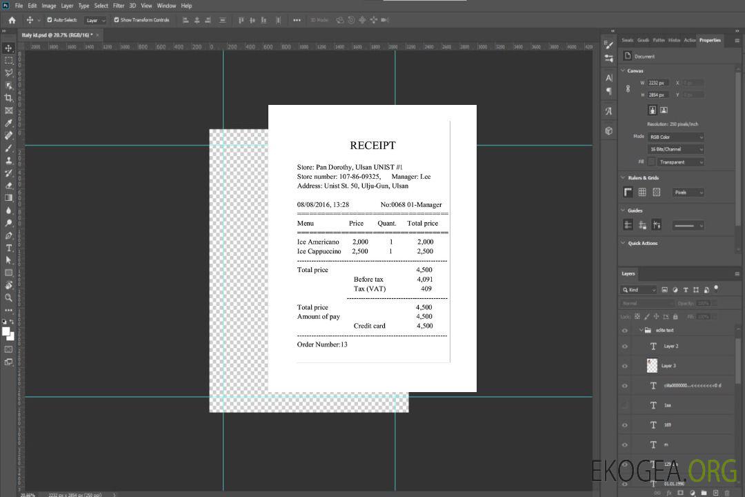 EXEMPLE DE REÇU template
